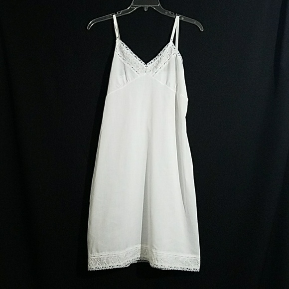 white cotton full length slip